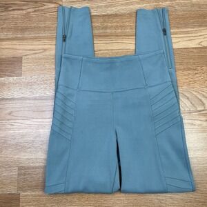 Athleta Delancey Moto Tight Leggings Women's Size XS Grey Green